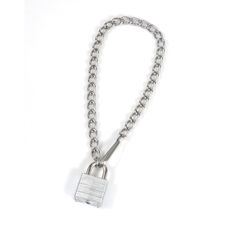 Choker Necklace Manufacturer - Stainless Steel Lock Silver Punk