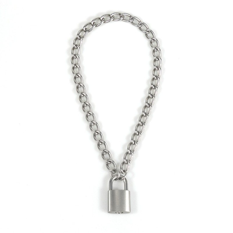 Choker Necklace Manufacturer - Stainless Steel Lock Silver Punk