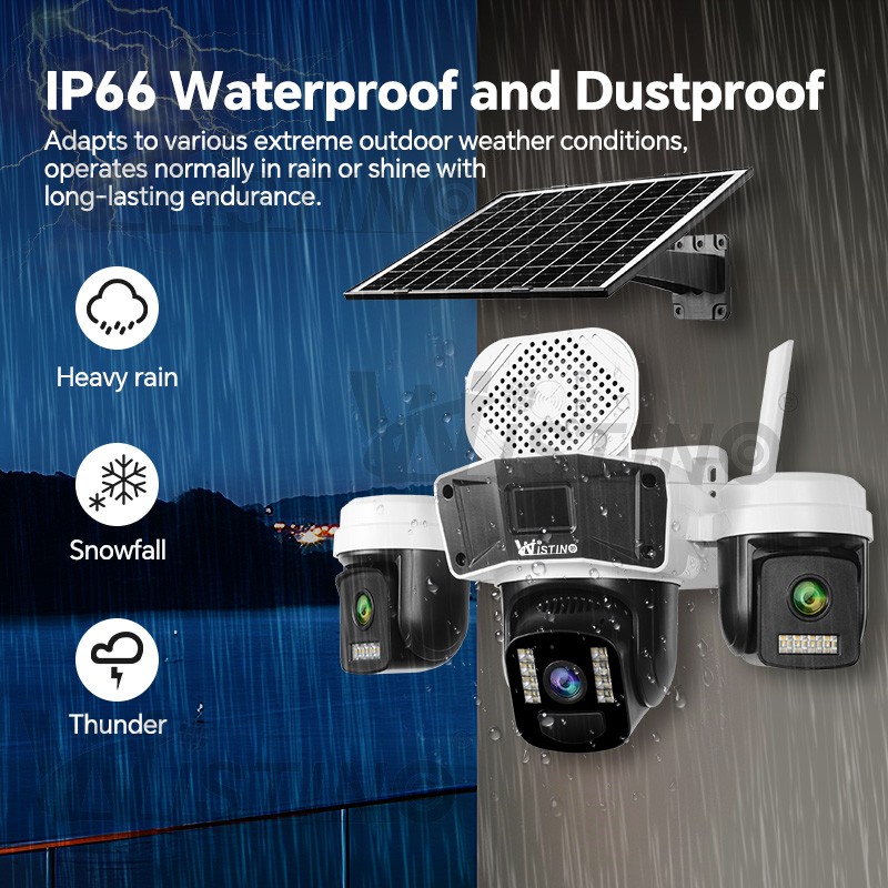 PTZ Security Camera Factory - 12MP Three Screen PIR Detect