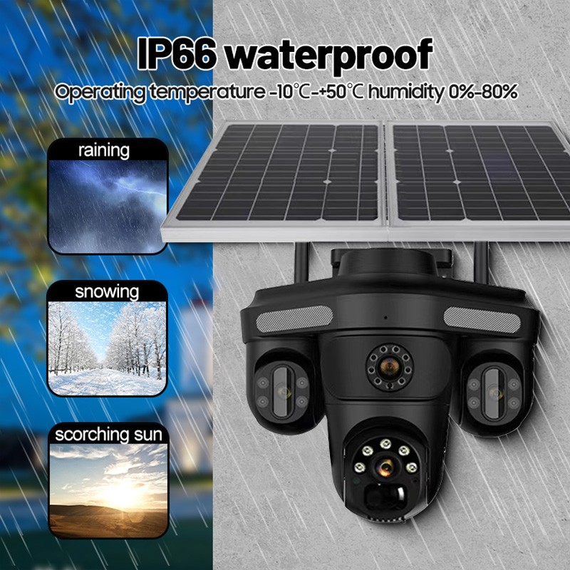 Solar CCTV Manufacturer - 12MP Three Lens Auto Tracking