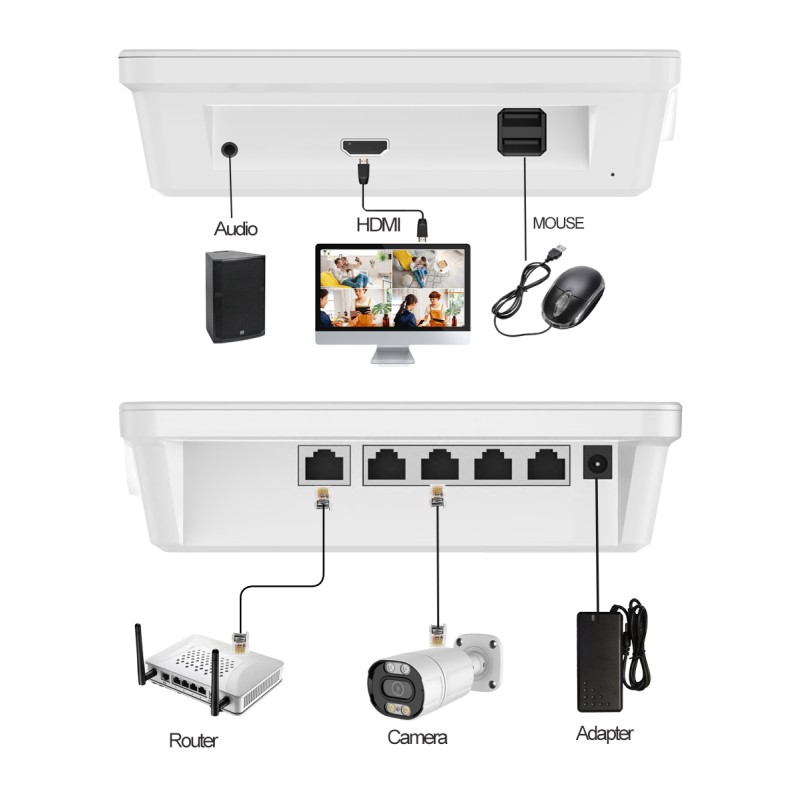 CCTV System Pot Kit Factory - Xmeye 4ch LCD Two Way Audio