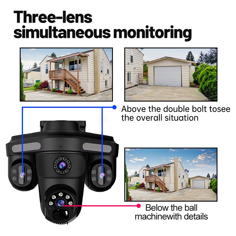 Solar CCTV Manufacturer - 12MP Three Lens Auto Tracking