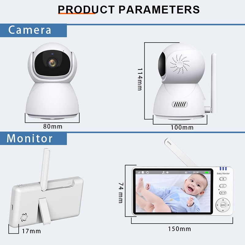 Home Camera Supplier - 5inch Screen Battery Two Way Voice