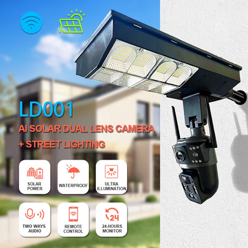 Solar Lamp Camera Supplier - 6MP Dual Lens 128G Support
