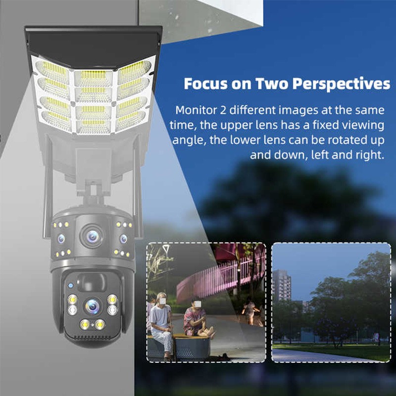 Solar Lamp Camera Supplier - 6MP Dual Lens 128G Support