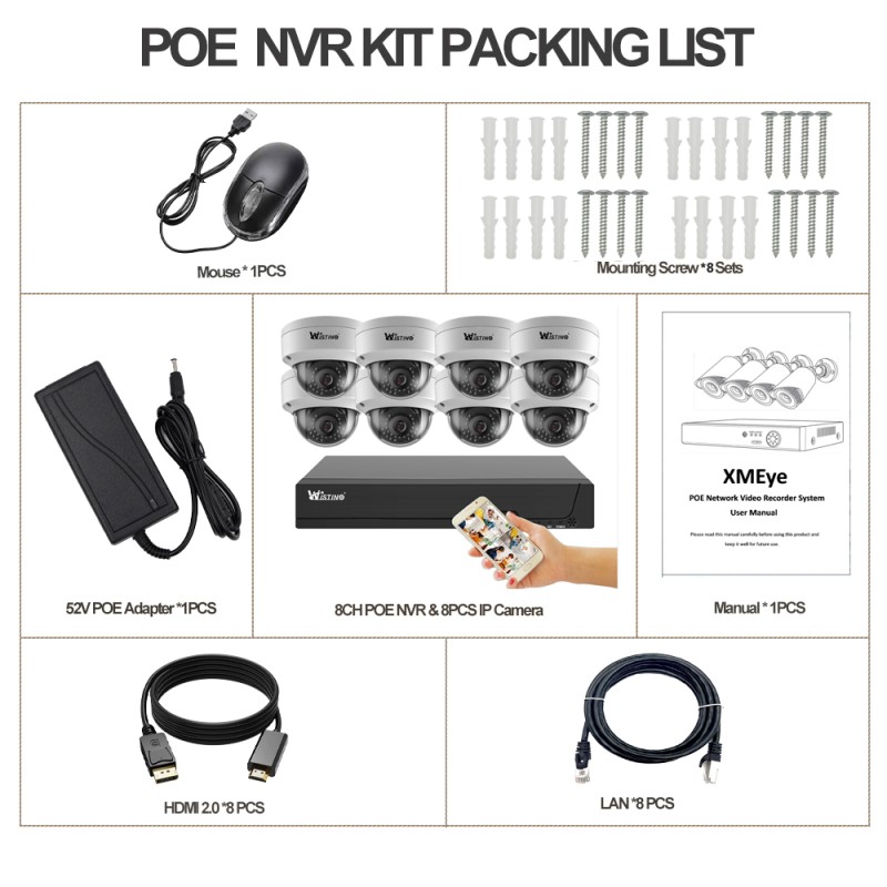 Indoor Security System Supplier - 4k 8MP Motion Audio Night