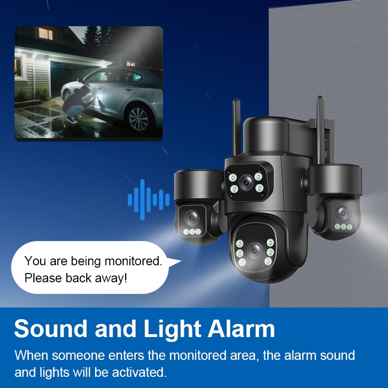 4G Solar Camera Supplier - Dual Panel 4 Lens Auto Tracking