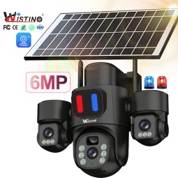 Solar WiFi Camera Supplier - Three Lens Red Blue Alarm