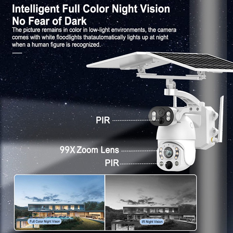Solar Security Camera Supplier - 5K 99X Zoom PIR Smart Alarm