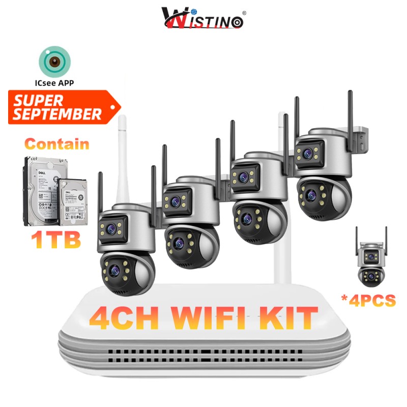 Wireless Camera Set Manufacturer - 8MP 4Ch 180 Degree Rotation