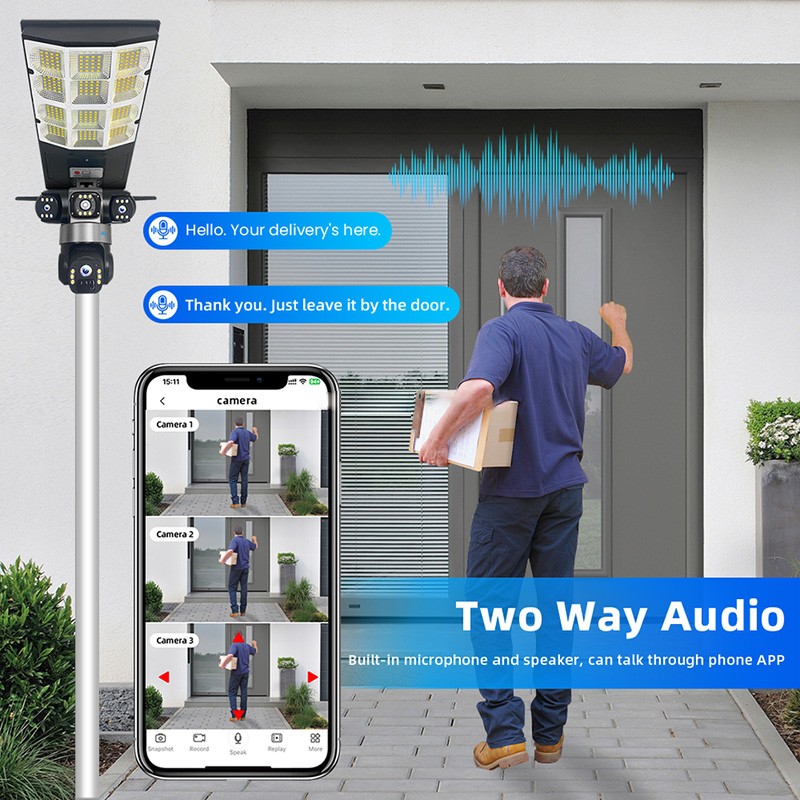 Solar Street Light Camera Factory - 6MP 180W Light 3 Lens