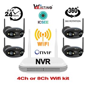 Wireless Camera Set Manufacturer - 8MP 4Ch 180 Degree Rotation