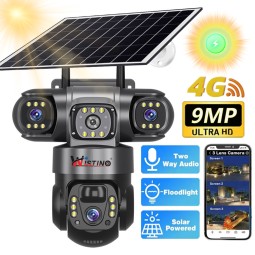 Solar Camera Factory - 9MP 4G Three Lens Voice Alarm