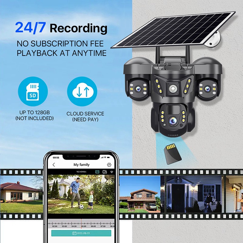 Network Camera Supplier - 12MP Three Lens Two Way Audio