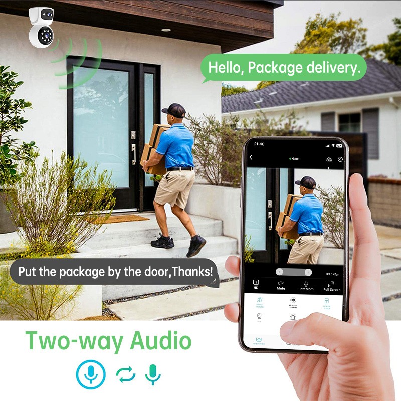 Indoor Pet Camera Manufacturer - 6MP Dual Lens One Touch Talk