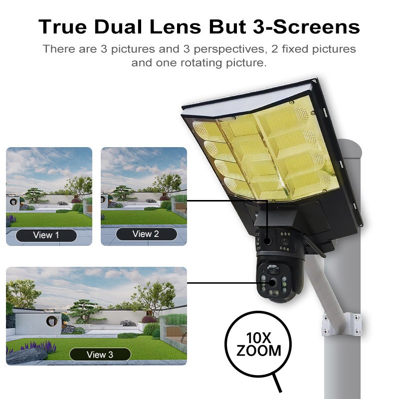 Outdoor Solar Camera Factory - V380pro 4K Street Light 10X