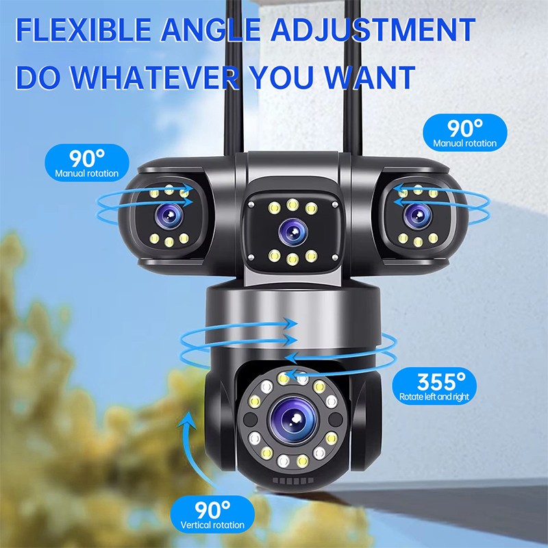 PTZ Solar Camera Factory - 4 Lens 4 Screen 24/7 Online