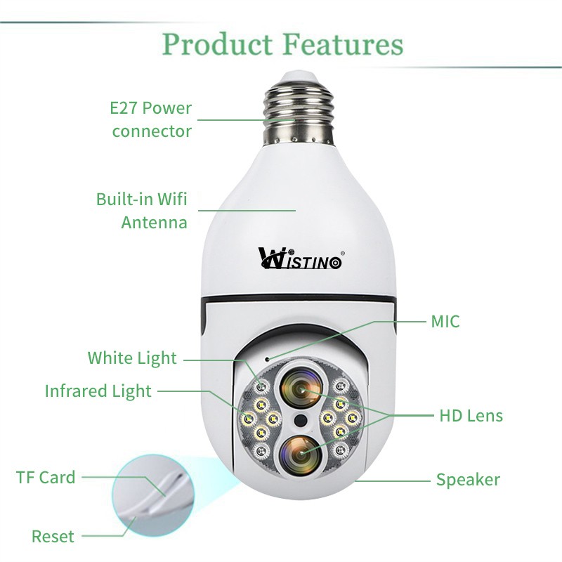 Wireless Bulb Camera Factory - 2MP 10X Zoom Motion Detection