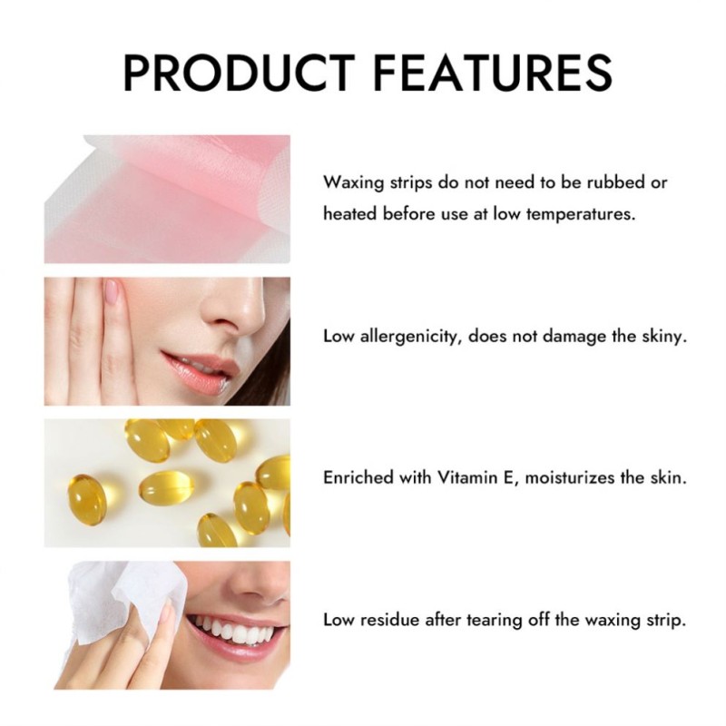 Facial Wax Strips Supplier - WAXKISS Easy to Use Double Size Effective for Face