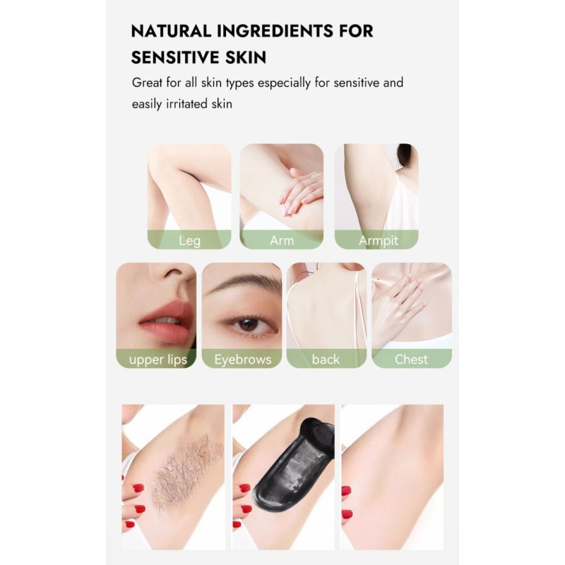 Charcoal Sugar Wax Kit Factory - Customize Flavors 300g for Face Bikini Lines