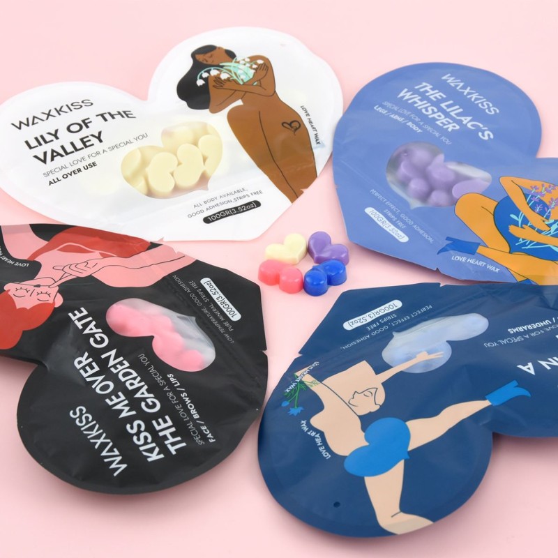 Wax Bean Supplier - WAXKISS Best Selling 100g Lavender Love Heart Painless