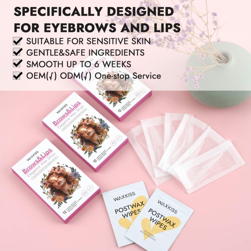 Facial Wax Strips Supplier - WAXKISS Wholesale Painless Easy to Use for Eyebrows