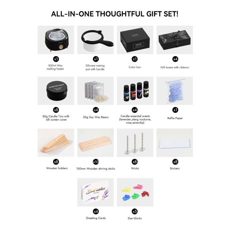 DIY Candle Kit Factory - Personalized Good Quality Soy Wax Beans Christmas Set