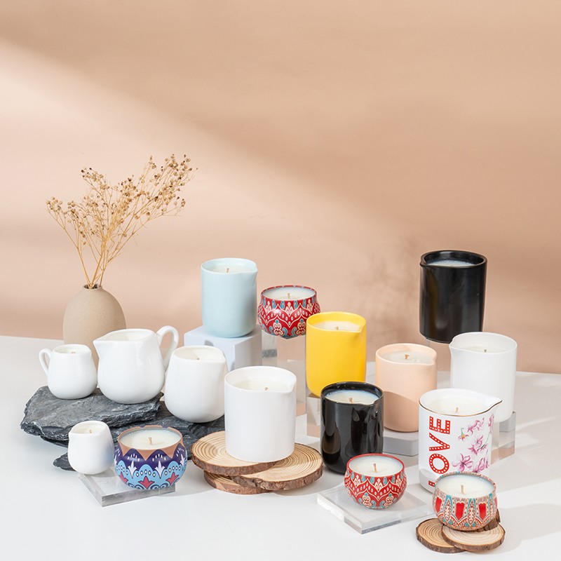 Massage Oil Candle Factory - 50g 200g Round Shape Soy Wax Black Metal Tin