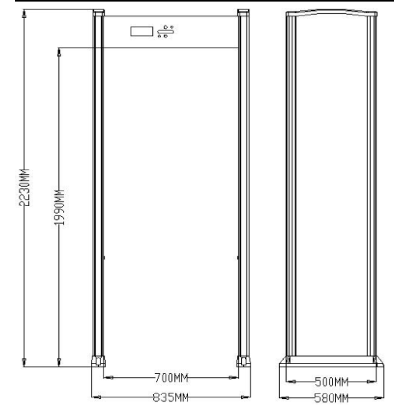 Metal Detector Manufacturer - ZOAN ZA3000 Archway Aluminum