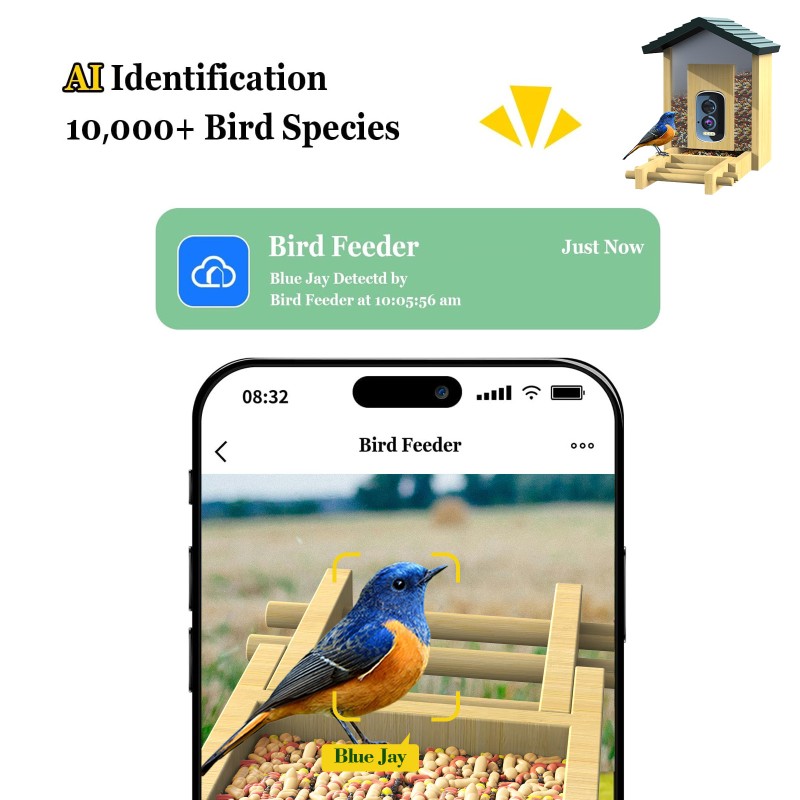WiFi Camera Manufacturer - 5MP Solar Panel Bird AI
