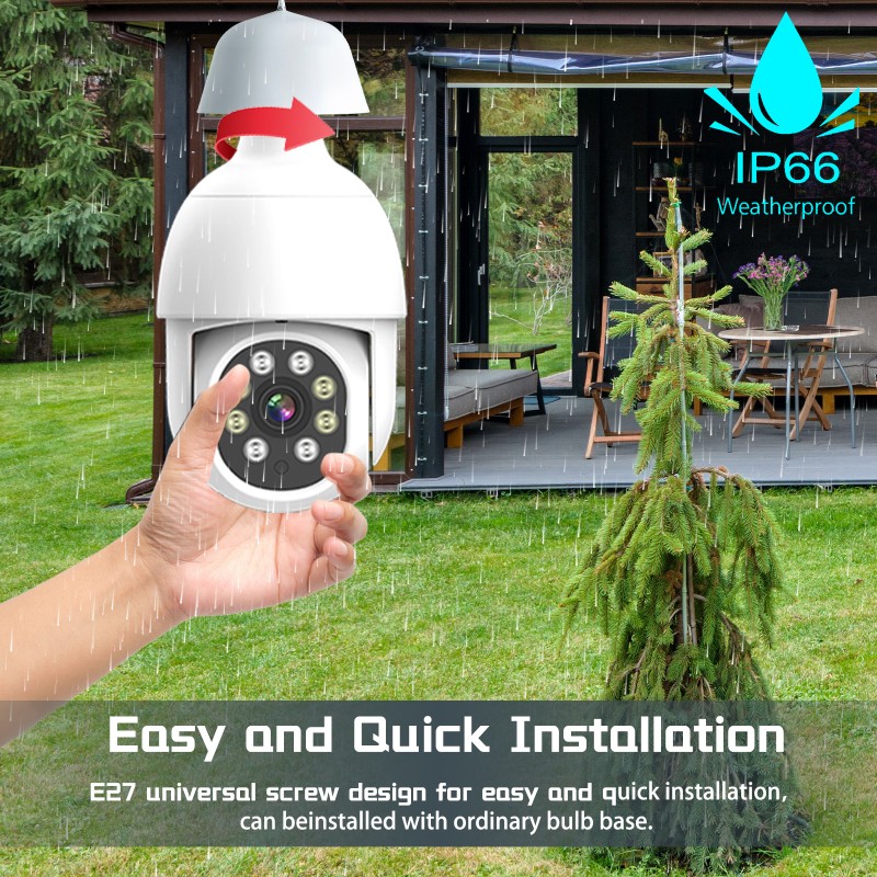 Light Bulb Camera Manufacturer - 4MP Tuya Auto Tracking