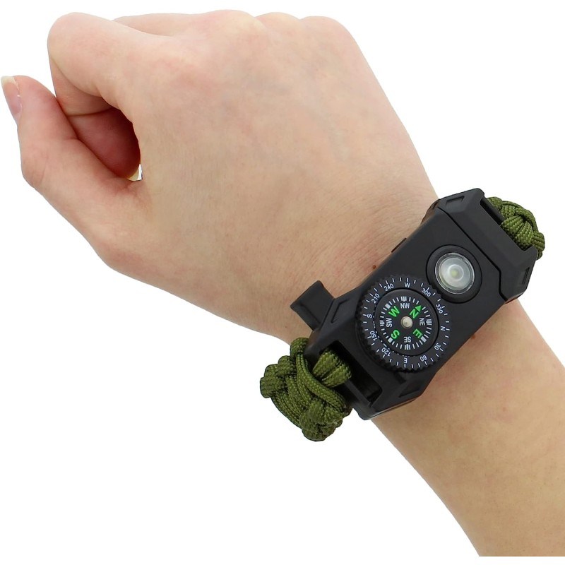 Paracord Bracelet Factory - 7 in 1 Emergency Whistle Compass