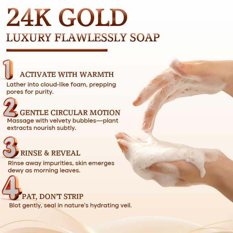 Private Label 24k Gold Organic Handmade Soap for Skin Whitening and Exfoliating Glutathione Rose Gold Soap for Black Skin