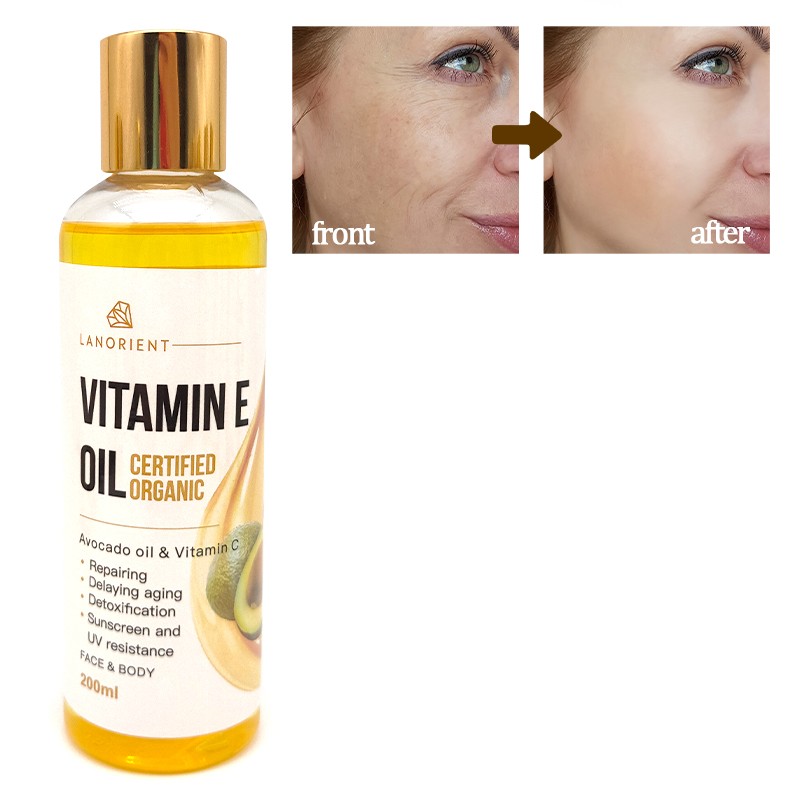 Private Label Natural Organic Vegan Vitamin E Skin Dark Spot Removal Lightening Moisturizing Body Care Oil for All Skin Types