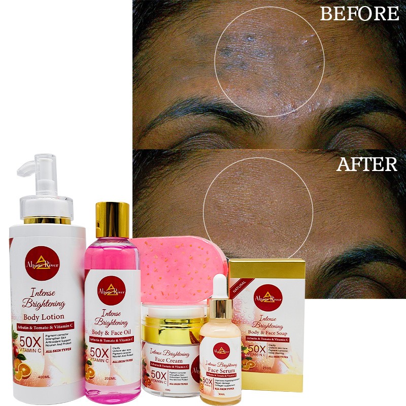 Private Label Korean Beauty Product 24k Gold Skin Whitening Face and Body Skin Care Set Arbutin Removing Dark Spots SkinCare Kit