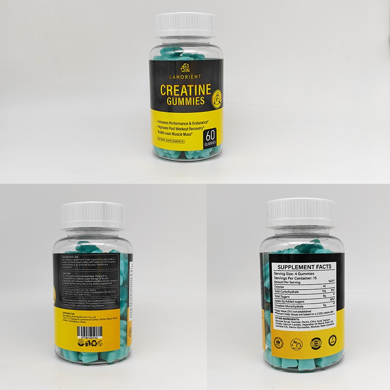 OEM Custom Organic Vegan Relieves Stress Increase Muscle Mass Creatine Monohydrate Gummies 5000mg Improves Training Results