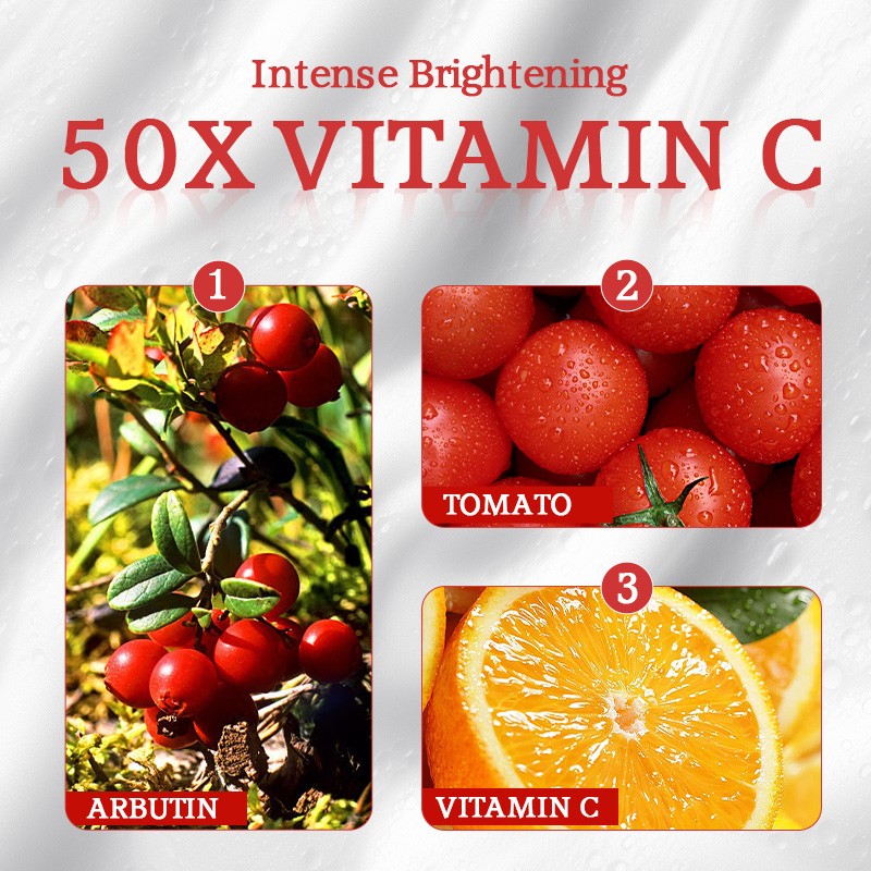 Private Label Korean Beauty Cosmetics Arbutin Skin Whitening Reduce Pigmentation Darkening Tomato Facial Skin Care Set