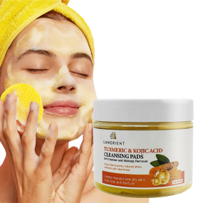 Tiktok Hot Sell Face and Body Skin Glow Whitening Kojic Acid Turmeric Cleaning Pads Can Be Used to Remove Makeup