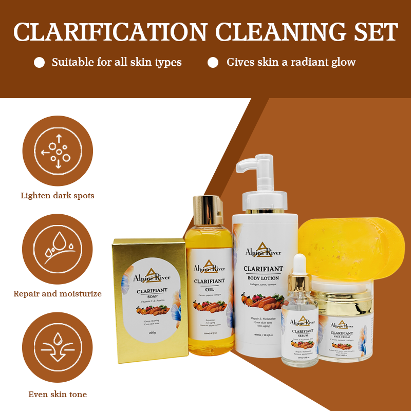 Private Label Luxury Korea Skin Care Product Organic Vitamin C SkinCare Carrot Remove Dark Spots Body Moisturizing Skin Care Set