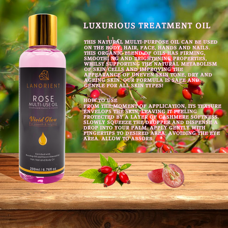 Private Label Natural Organic Skin Care Products Vitamin C Skin Whitening and Moisturizing Rosehip Oil for Face and Body