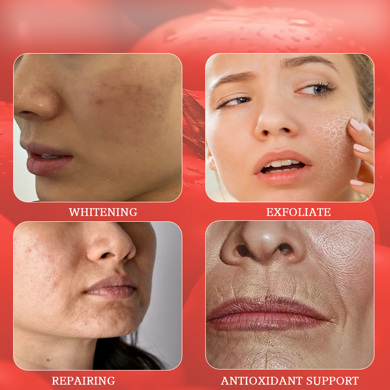 Private Label Body Bath Products Organic Vitamin C Skin Whitening Exfoliating Tomato Scrub Arbutin Dark Spot Removal Scrub