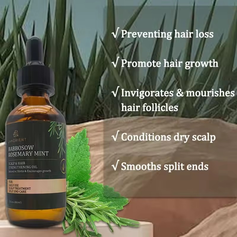 Private Label LANORIENT Organic Repair Hair Damage Improve Smoothness Promote Hair Growth Rosemary Oil