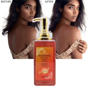 Private Label Korean Bath Product Organic Arbutin Body Exfoliation Lightening And Whitening Shower Gel Body Wash For Black Skin