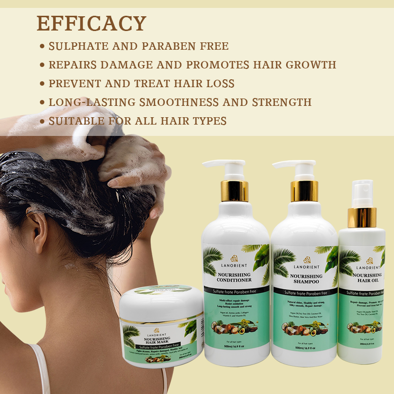 Factory Direct Sale of Natural Shampoo Vitamin Nourishing Scalp Anti-Dandruff Hair Care Set Wholesale for Black Women