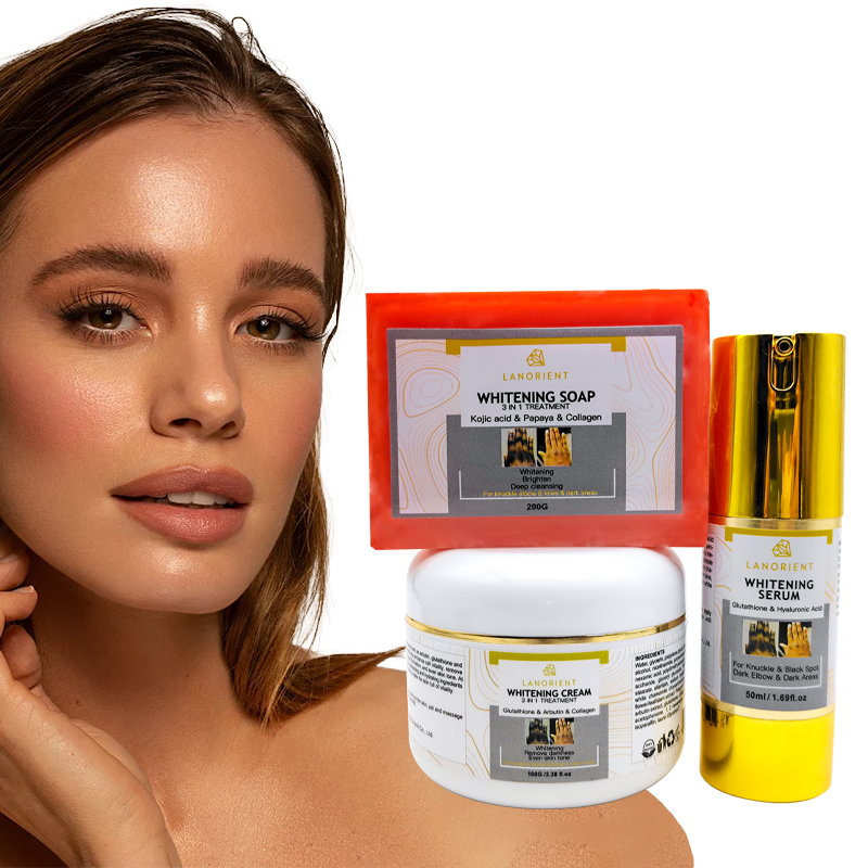 Private Label LANORIENT Arbutin Knuckle Spot Removal Whitening Skin Care Set Natural Organic Vitamin C Collagen Skin Care Set