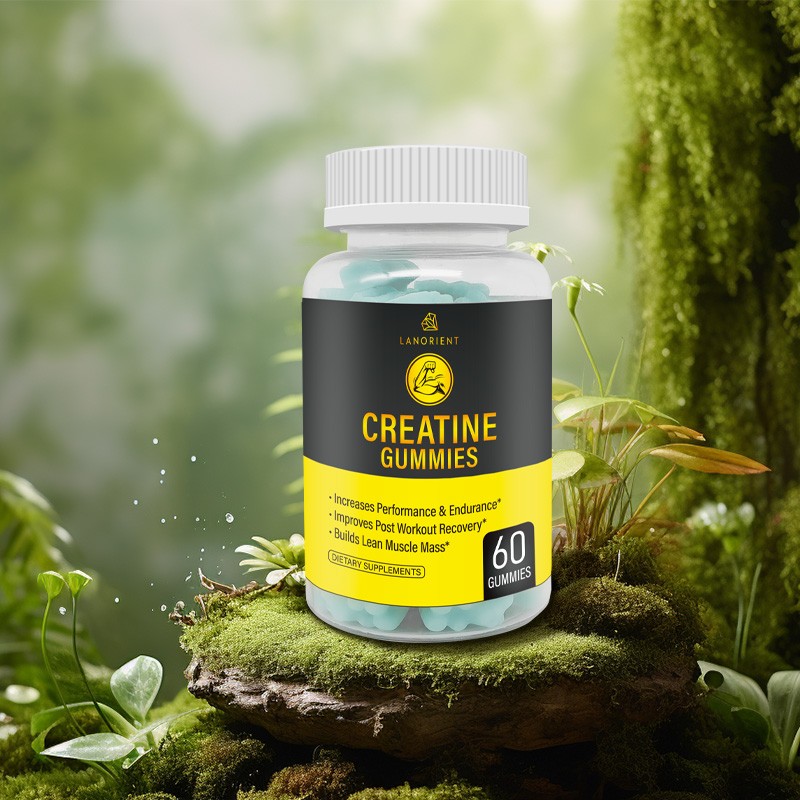 OEM Custom Organic Vegan Relieves Stress Increase Muscle Mass Creatine Monohydrate Gummies 5000mg Improves Training Results