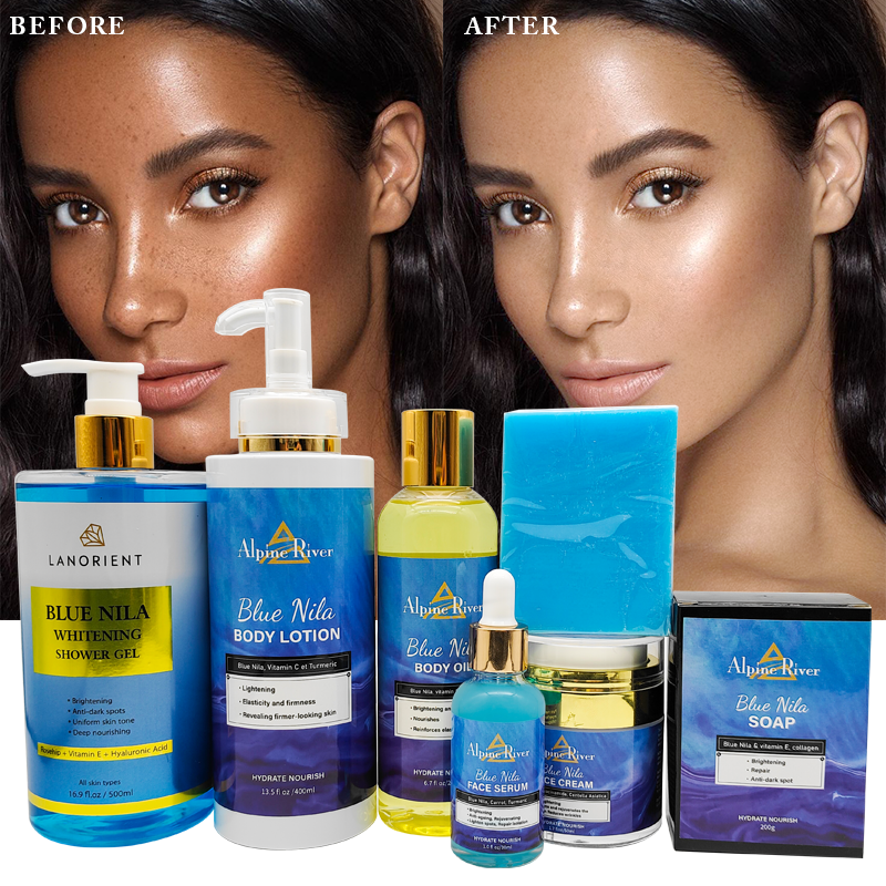 Korean Skin Care Beauty Product Organic Vitamin E Turmeric Remove Dark Spots Moisturizing Skin Whitening NILA Skin Care Set