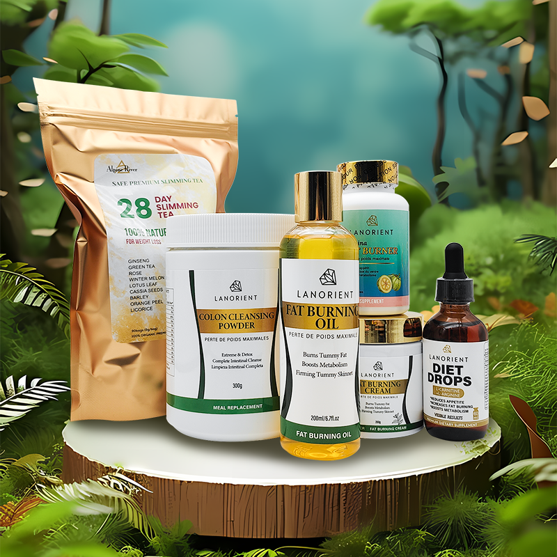 Private Label LANORIENT Organic Body Care Products Natural Weight Loss Belly Fat Burning Slimming Cream Body Care Set for Adults