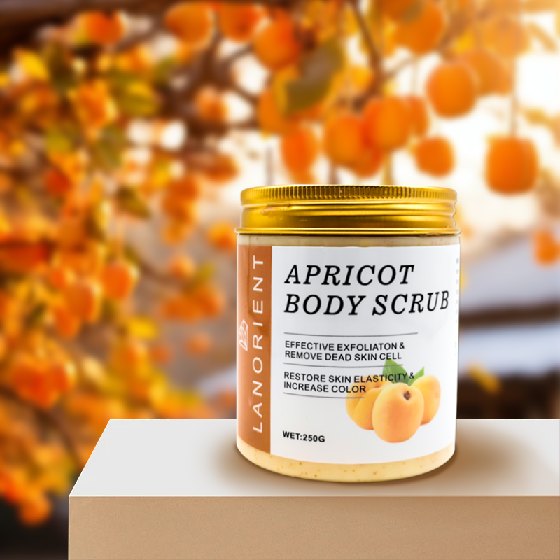 Private Label Body Scrub Natural Body Care Whitening Exfoliator Organic Deep Cleanse Apricot Body Scrub for Women