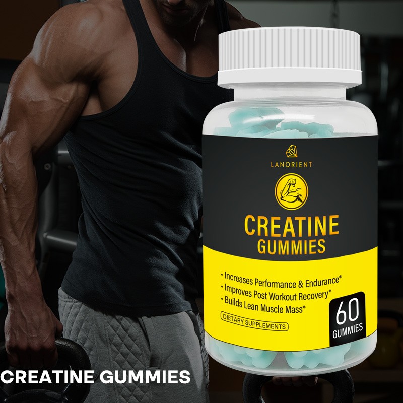 Custom Organic Vegan Muscle Growth Creatine Gummies Ability To Enhance Creatine Monohydrate Supplement Gummies For Adult